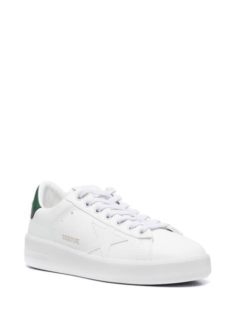 white and dark green GGDB logo-print laced calf leather sneakers  GOLDEN GOOSE | GWF00197-F00475310502